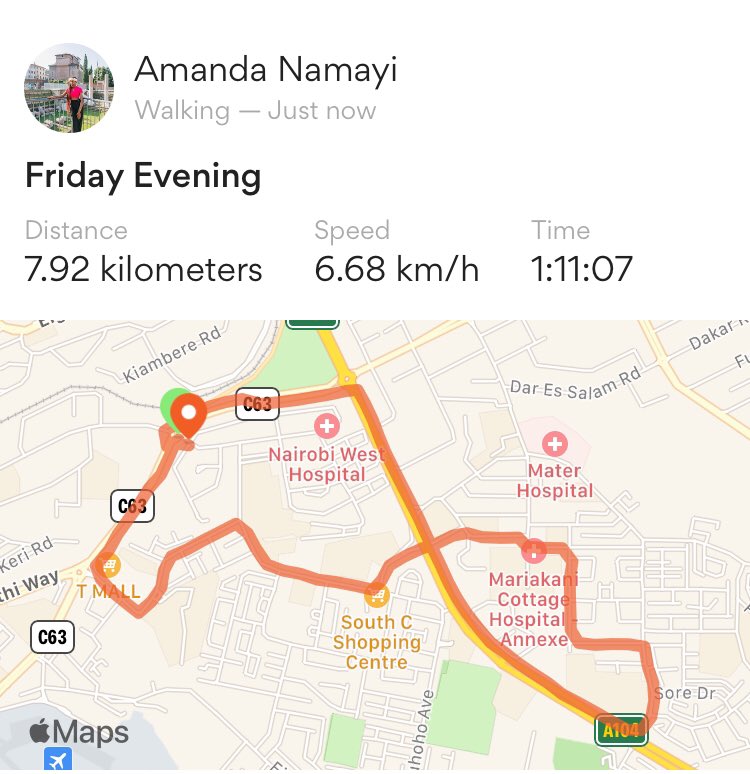 I attained my fastest 6-10km walk this evening; with an average speed of 6.68km/hr I was aiming to cover 10km but it got dark pretty fast so I had to shorten my jog.Next feat: increase my elevation!