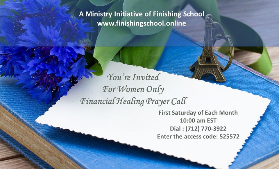 WalkSeeFinish's tweet image. Join us for our next Financial Healing Prayer Call on Saturday, August 1 at 10:00 am EST.  We will pray together in Christ's authority over your financial well-being.