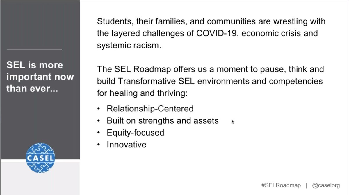 "Kids are in dire need of emotional safety." "We have so much challenge and change right now, we need to: heal, create bridges, do different, try what-ifs and co-construct a new reality." Heard on today's <a href="/caselorg/">CASEL</a> webinar.