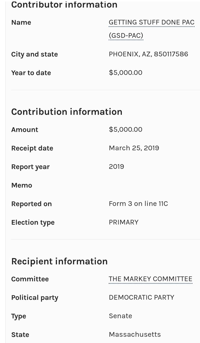 Another 2 of these PACs, GETTING STUFF DONE PAC and BLUE HEN PAC, that have given to Ed Markey this election.Donors include:—UnitedHealth—CVS Health —General Dynamics—Raytheon—Blue Cross—Merck—Boeing—Pfizer—Northrop Grumman