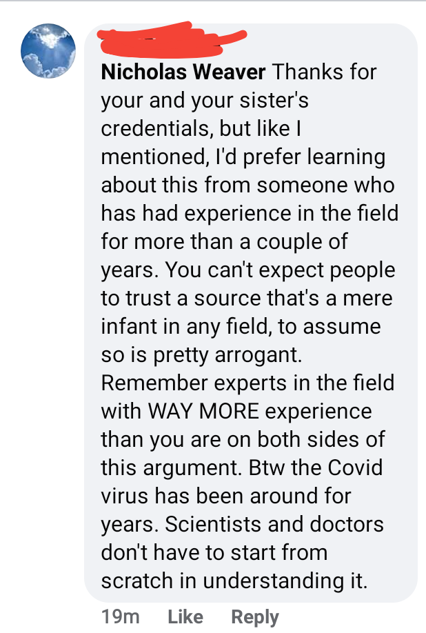 nweaver111's tweet photo. In trying to explain the benefit of RCTs on a Facebook post I was discredited for being only a trainee. I know it shouldn't hurt, but it really does. It helps to know I have great mentors who value me and see my worth!! https://t.co/C5qvH6puC8