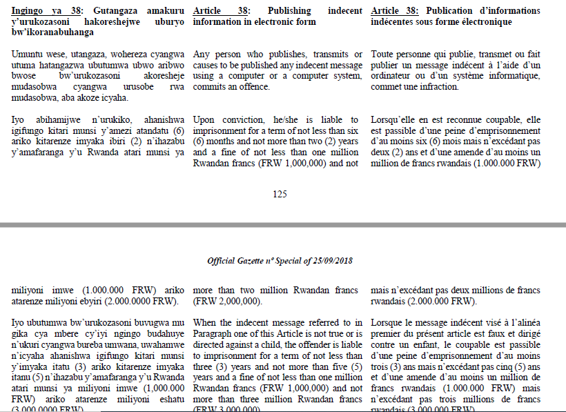africacybercom's tweet photo. @faithkeza Official Gazette nº Special of 25/09/2018: LAW Nº 60/2018 OF 22/8/2018 ON PREVENTION AND PUNISHMENT OF CYBER CRIMES. @RIB_Rw @RISARwanda @Rw_csirt @bictrwanda @auca_csc @MountRwanda #Rwanda #CybersecurityRW https://t.co/cZ6bKOwvkK