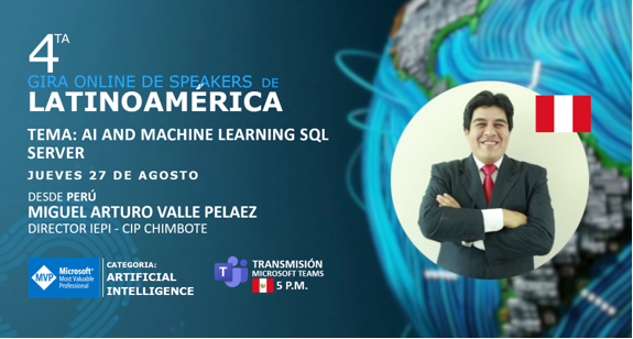 Voy a ser #Speaker en la 4ta gira #Latam que se llevara en Agosto y Septiembre. Además de darle las gracias a <a href="/ivanmartinezm/">Ivan Martinez</a>  por el tremendo esfuerzo que está haciendo. Inscripciones, tracks del evento y mas aquí: lnkd.in/enzzYhq
#MVPBuzz #Azure #Latam #Peru #GiraLatam