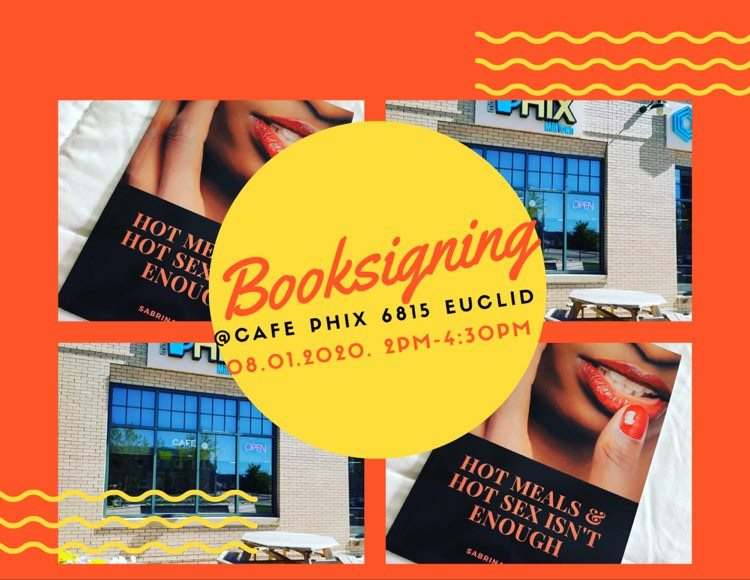 PhixCafe's tweet photo. We are excited to host a book signing Saturday at the cafe from 2-4:30 p.m. Come meet author Sabrina Denise and purchase a copy of the book. Some of the books will even have gift cards in them!

#CafePhix #CommunityEvent #ThisIsCLE #BookSigning https://t.co/yNEI8snycu