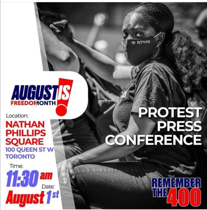 rememberthe400's tweet photo. Happening Tomorrow! #blmtoronto #torontoprotest #blacklivesmattertoronto https://t.co/yt6tGqoDpa