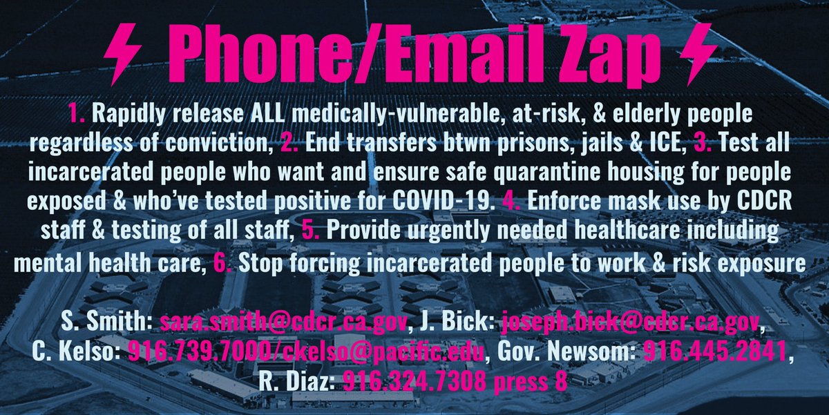 .@CACorrections Sgt told an incarcerated woman that “she has less of a risk of catching COVID on the bottom bunk because everything travels up.” We have #NoConfidenceinCDCR & #CDCRLies. Act now @GavinNewsom to #BringThemHome & stop preventable deaths bit.ly/COVIDdemands