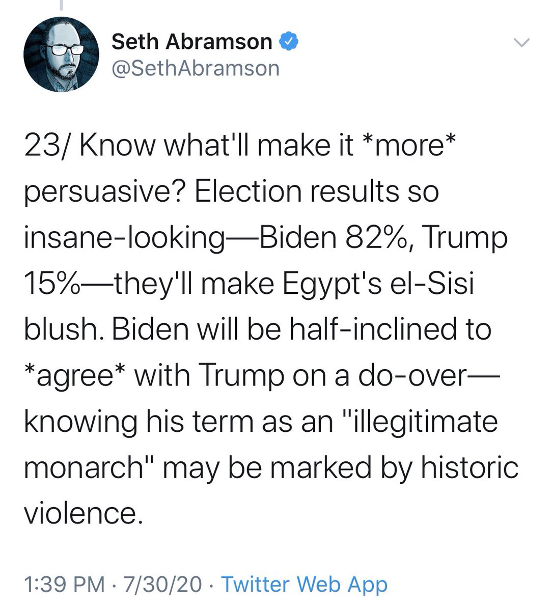 To hear you tell it, all Biden would have to do is agree to it  https://twitter.com/sethabramson/status/1289253608492392448