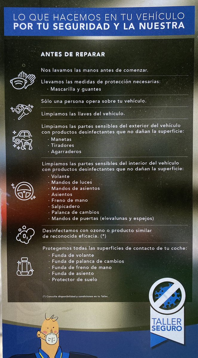 Autojesa's tweet photo. 🦠PROTOCOLO DESINFECCIÓN CON OZONO🦠

😷Desinfectamos diariamente nuestras instalaciones con maquinaria de ozono con el objetivo de optimizar nuestro servicio, para ofrecer un servicio limpio y seguro.
 
Gracias por confiar en nosotros
Buen fin de semana

📍C/Bolivar 29 https://t.co/7gPjpqJ5Op