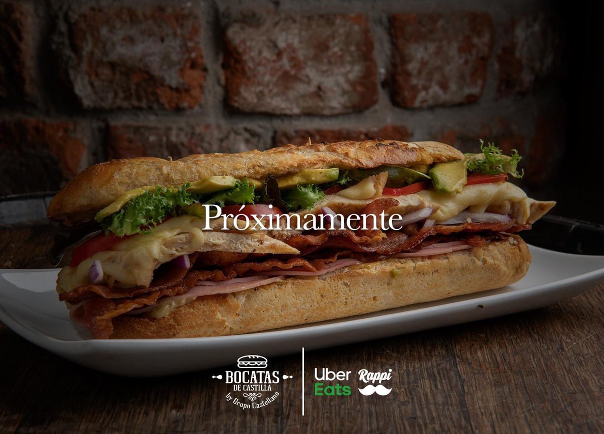 bocatasdecast's tweet photo. Próximamente en @RappiMexico y @UberEats_mex. #Bocatas ##Baguettes #México #Comida #ComidaEspañola #Restaurantes #España #Delivery https://t.co/vFTkaFq2ts