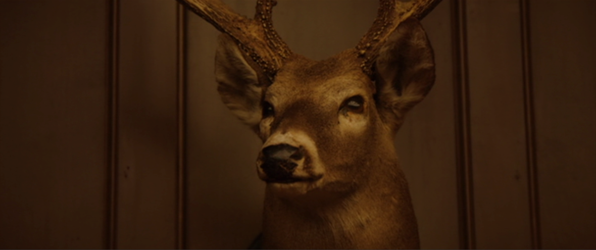 II. Re-utilizes bodies of sacrifice: he uses the deer (which has been a metaphor for both him and his mother throughout the film, and black people more broadly) to kill Dean in a way that reverses many narratives of the hunter/hunted.