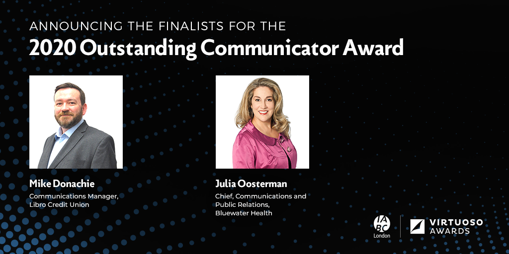 iabclondon's tweet photo. Congratulations to our two Outstanding Communicator Award finalists: @Mike_Donachie from @LibroCU and @JuliaOosterman from @bluewaterhealth! #VirtuososBack #IABC https://t.co/1DgmOMkKfz
