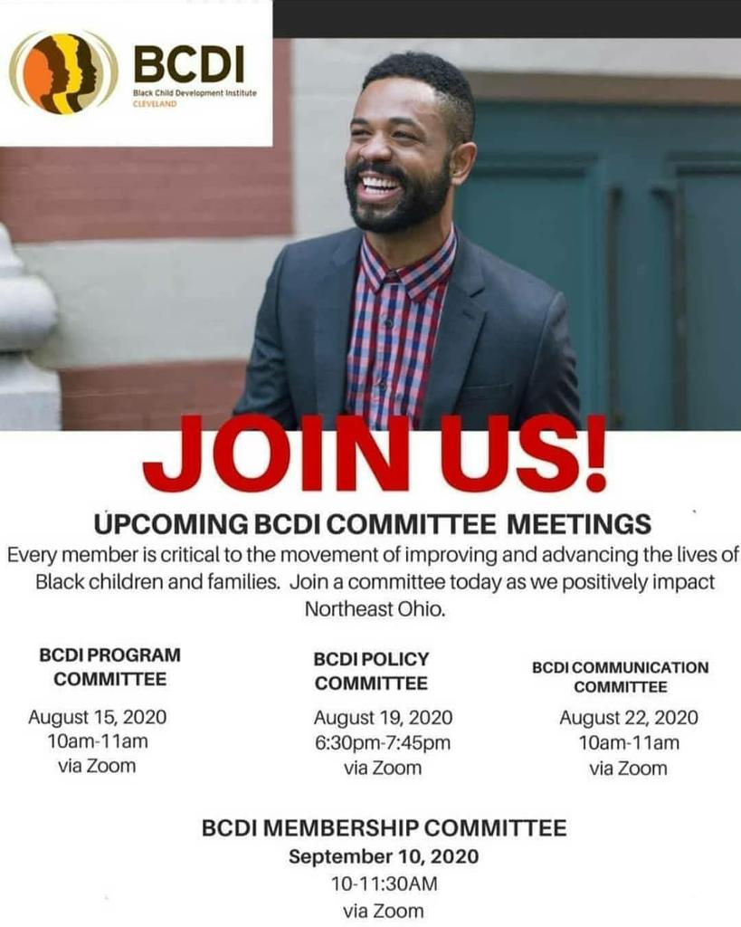 ClevelandBCDI's tweet photo. Join BCDI Cleveland today and get involved! Here is a list of our upcoming committee meetings.
.
#bcdicleveland #bcdicle #join #getinvolved #share https://t.co/y7fnoacCQx