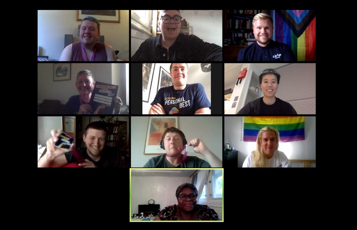 LEAPsports's tweet photo. BIG congratulations to everyone who took part in #LockdownPB including everyone who couldn’t make it this evening! 🏅🏳️‍🌈

Thank you to @PrideSportsUK for letting us partner with you on this project and for designing the amazing medals and T-shirt’s! ❤️🧡💛💚💙💜 https://t.co/s9MYobA8G3