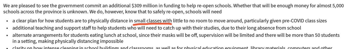 DeeDeeDoo22's tweet photo. @OPCouncil When you wrote “...to safely reopen, schools will need •a clear plan for how students are to physically distance in small classes with little to no room to move around, particularly given pre-COVID class sizes” ... did you mean #SmallCLASSROOMS? #OntEd #CrowdedClassrooms https://t.co/EhOImnWnu6