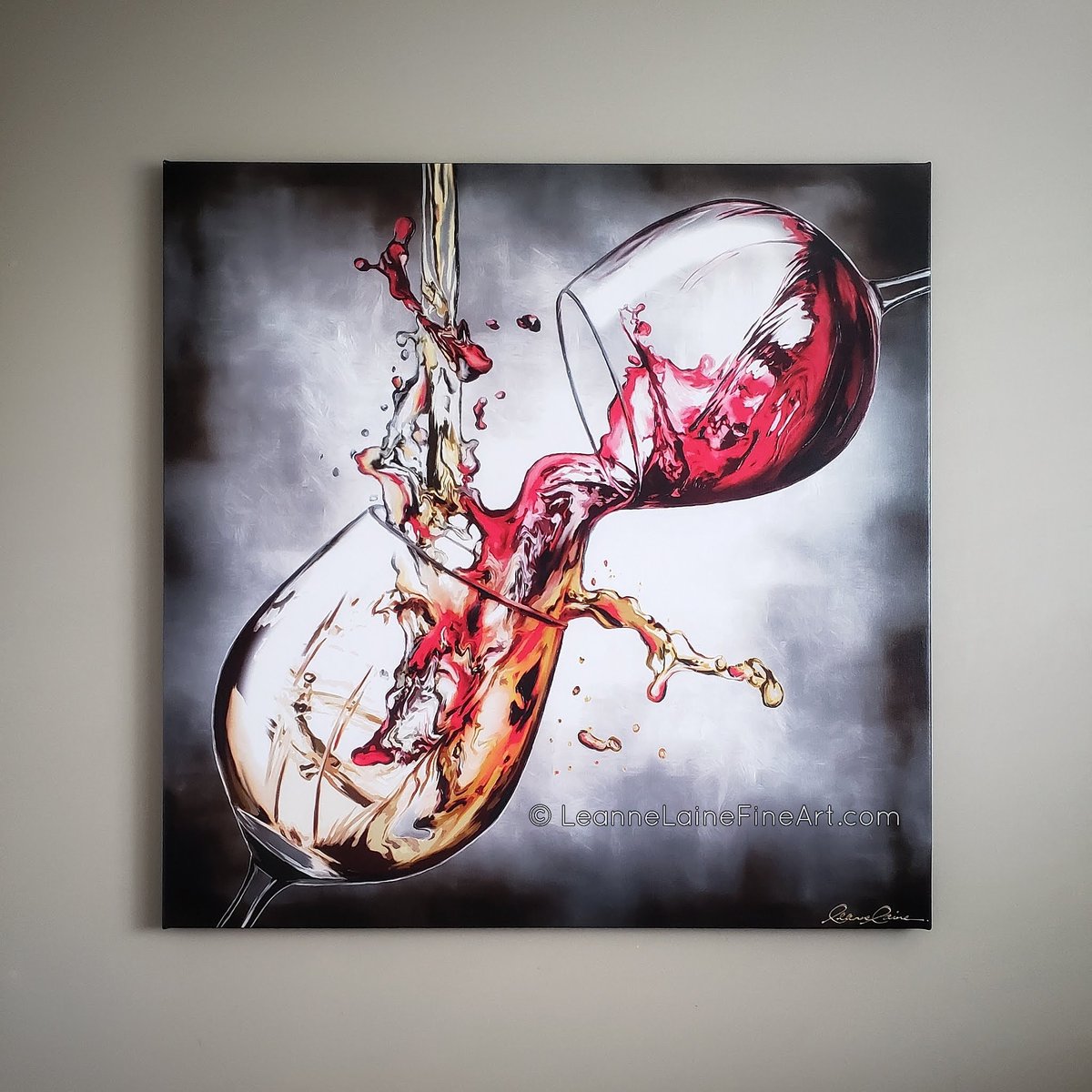Client bought my #wineart Giving (find this #wine #art in many sizes: leannelainefineart.com) #FridayFeeling #winetasting #wineoclock #winelover