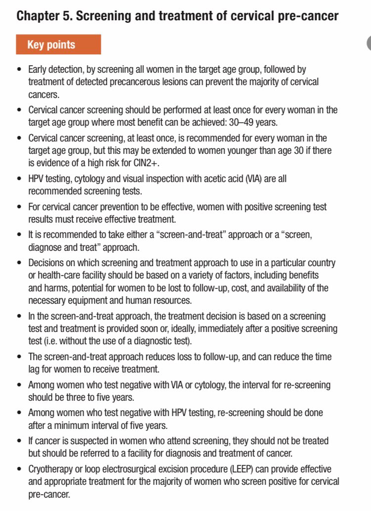 Early detection, by screening all women in the target age group, [+ treatment], can prevent the majority of cervical cancers.