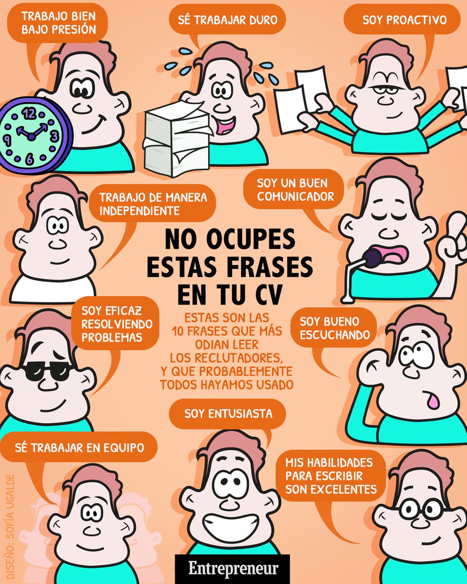 danyrokz's tweet photo. [Infografía] 10 frases que NUNCA debes poner en tu CV
👉 https://t.co/ITmjNOad6d 👈

#frases #frase https://t.co/0eigkm4iKs