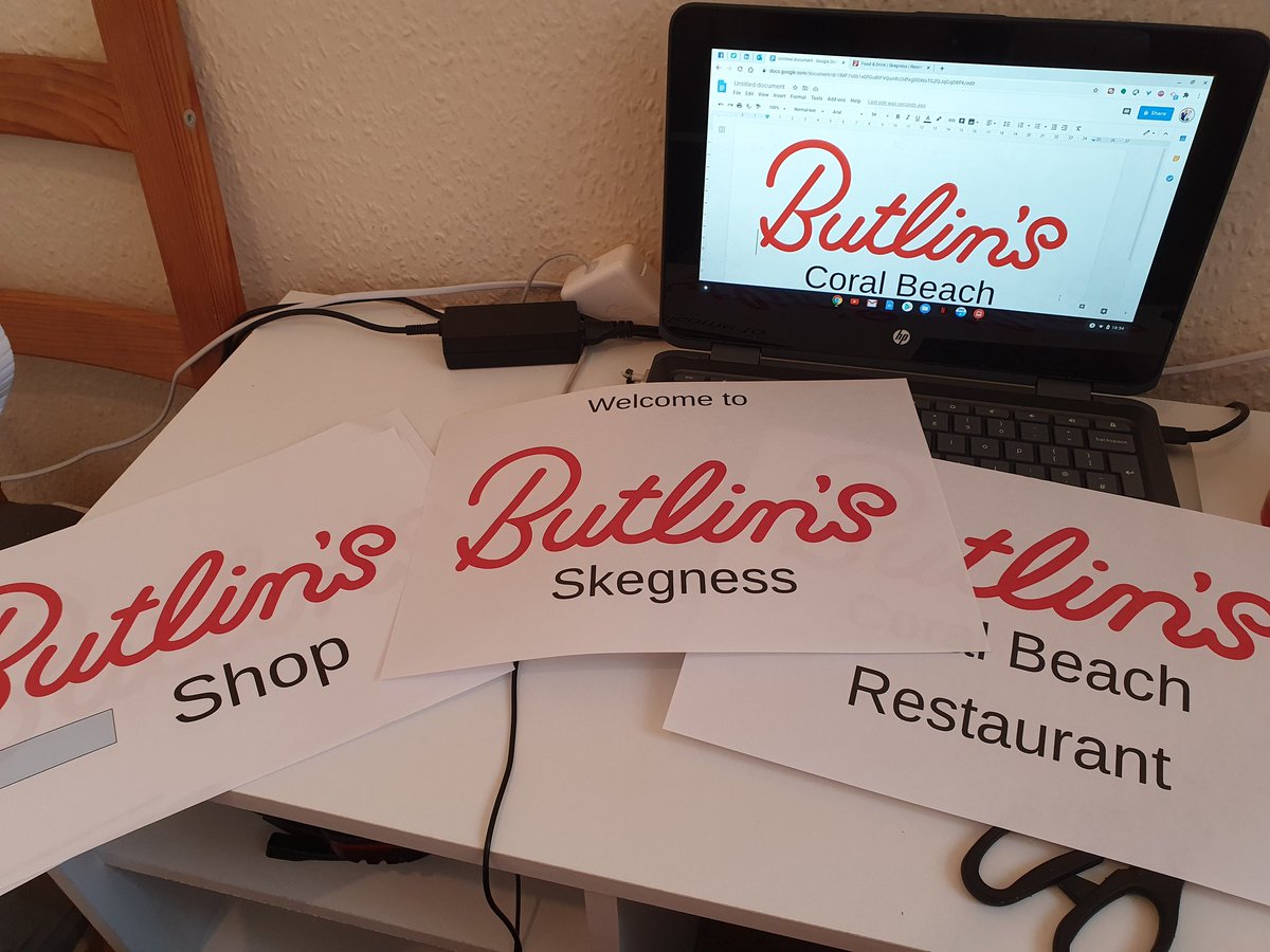 jodieworld's tweet photo. Secret @Butlins at Home is in progress to surprise the boys in the morning. Signs going up after bedtime along with the other surprises currently lurking in the garage. Squeeeeee https://t.co/ljBUySadQJ