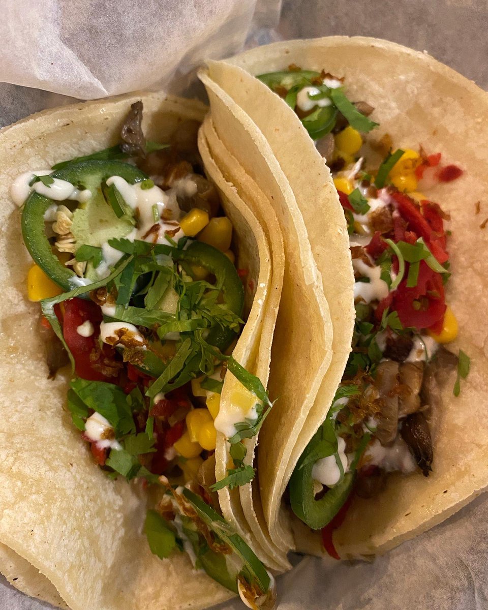 OnionMaiden's tweet photo. Hungry? BLUE OYSTER CULT tacos and SECRET OF THE OOZE donuts will fill the void. 
#pittsburgh #vegan #atownpgh #onionmaiden #veganpittsburgh #pittsburghvegan #eatdrinkvegan #tacos #donuts https://t.co/PopF7DUNpH