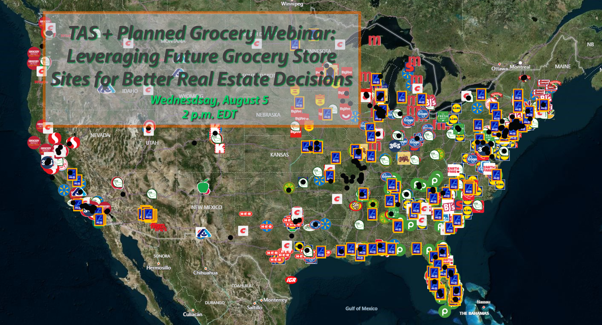 TASNews's tweet photo. New #grocery stores have a huge impact on the communities they enter into, including attracting more #retail. Register for our #webinar with @PlannedGrocery, "Leveraging Future Grocery Store Sites for Better #RealEstate Decisions" https://t.co/t5rH0v3inv https://t.co/oWPs54Anku