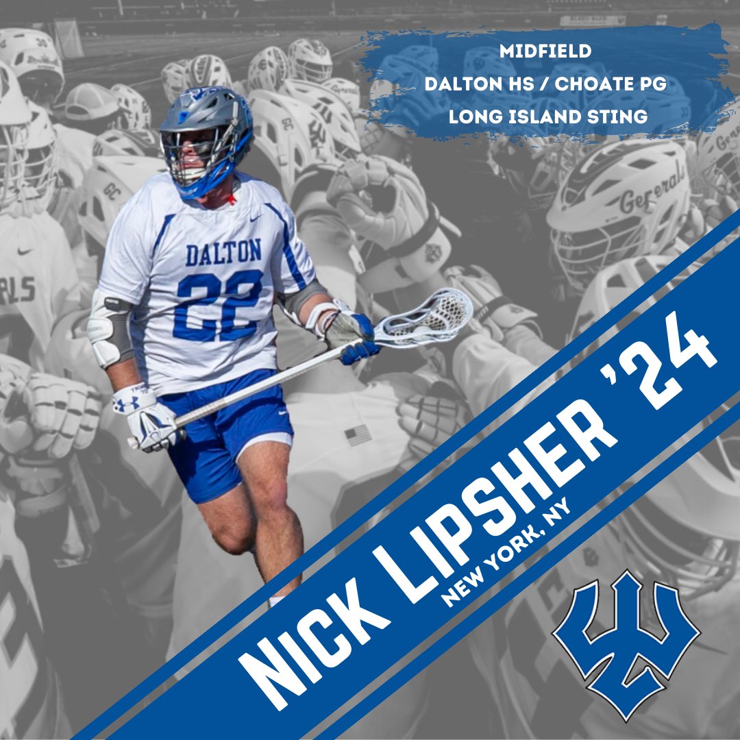 generalsmlax's tweet photo. •Introducing the CLASS OF 2024• 
Today we want to welcome midfielder Nick Lipsher to Generals Lacrosse. Nick is from NYC, attended Dalton High School and Choate for a PG year, and played for Long Island Sting. Welcome, Nick! https://t.co/kgi2qsOKzc