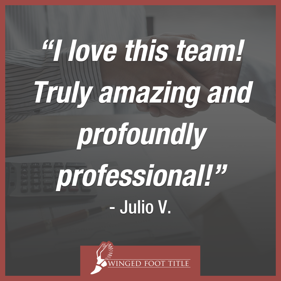 WingedFootTitle's tweet photo. Another happy client! Thank you, Julio, for letting us know of your recent experience with us. We appreciate your kind words! 

"I love this team! Truly amazing and profoundly professional!" - Julio V., Fort Myers

Learn more about us at https://t.co/GcDHX68MsJ 🏡 https://t.co/8Vhqw8ySXB