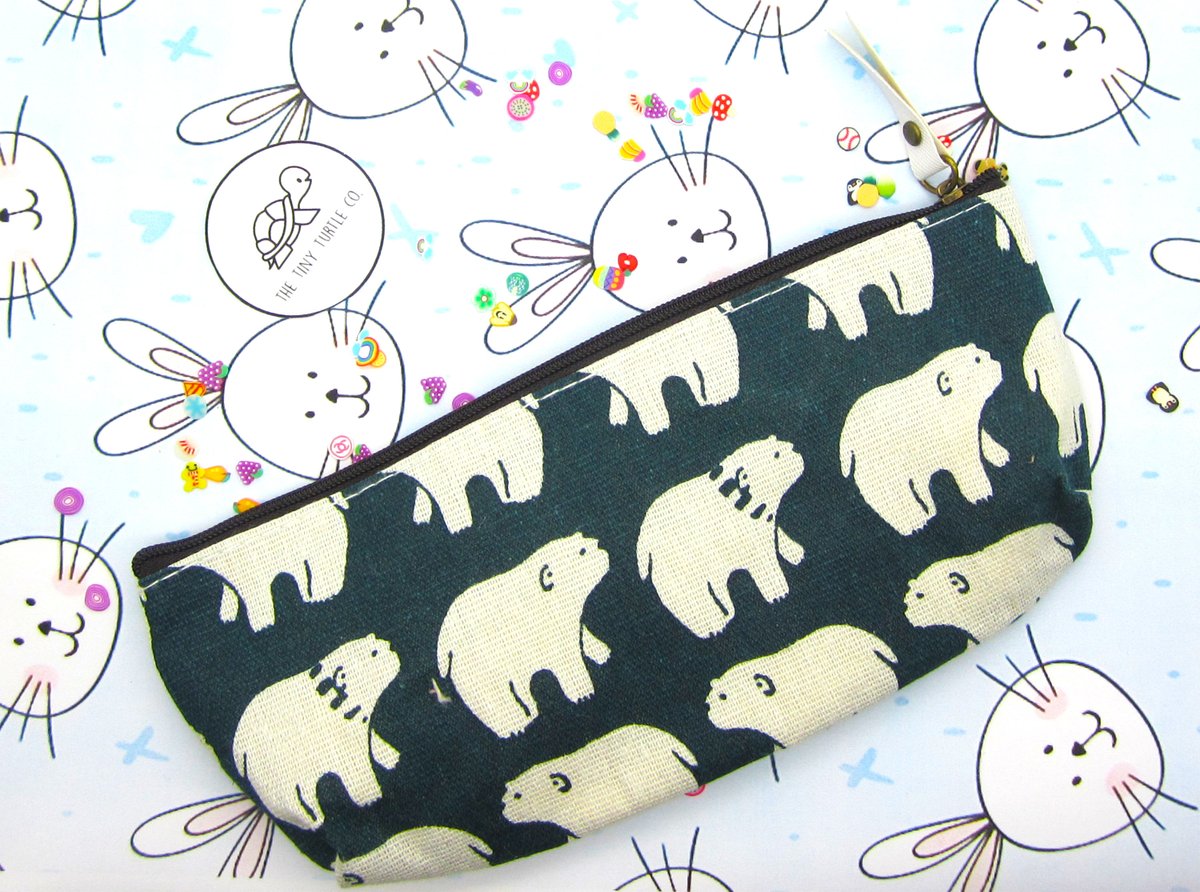 Excited to share the latest addition to my #etsy shop: Cute Canvas Polar Bear Pencil Case etsy.me/30YYG5S #cutestationery #cutepencilcase #giftpencilcase #giftstationery #kawaiistationery #kawaiipencilcase #kawaiigift #naturepencilcase #canvaspencilcase