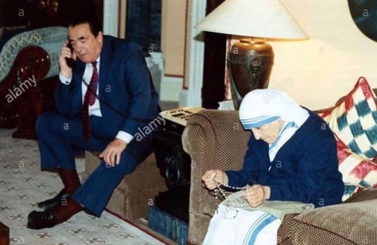 PART 71: Mother TeresaFirst lets look at connections. Hillary Clinton and Robert Maxwell (Ghislaine Macwell’s father) two known human traffickers.