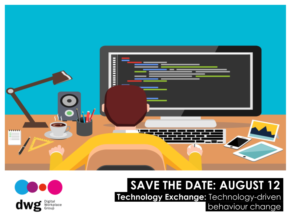 Join DWG for a conversation with TemboSocial founder Steven Green and SWOOP Analytics founder Dr. Laurence Lock Lee about
how to identify, encourage, and measure behaviours in your digital workplace that lead to business success.

REGISTER HERE - hubs.ly/H0t1w0K0