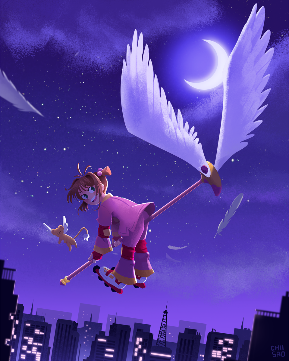 Chiisao's tweet photo. Card Captor Sakura was a huge inspiration for me when I was a kid and one of the reasons I'm an artist today. Wanted to draw some memorable scenes from the show  🌸✨ https://t.co/BABtXkxS7T