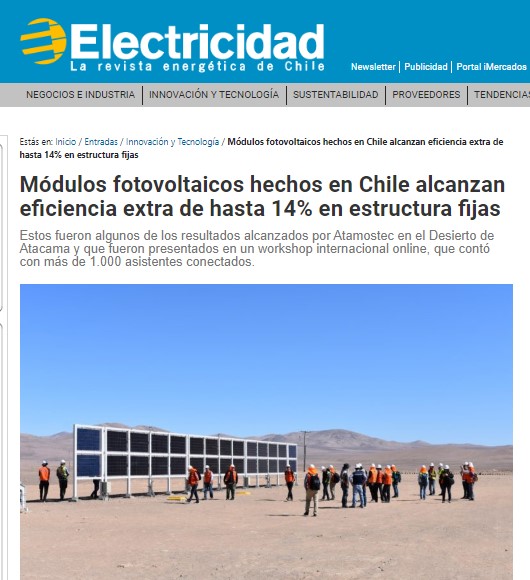Te invitamos a revisar la nota de 
<a href="/r_electricidad/">Electricidad</a> con los principales resultados alcanzados hasta ahora en #ATAMOSTEC desarrollando tecnología fotovoltaica #bifacial en el desierto de #Atacama y que mostramos en el Workshop Internacional #BifiPV2020.  cutt.ly/4dwFqNG