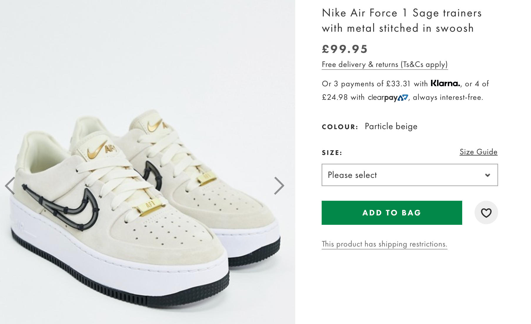 Nike air cheap force sage trainers