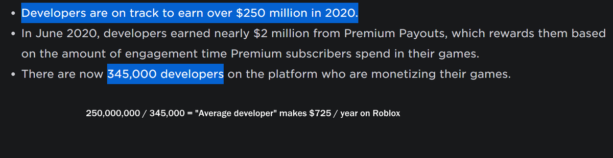 developers on roblox earn so much less than other platforms