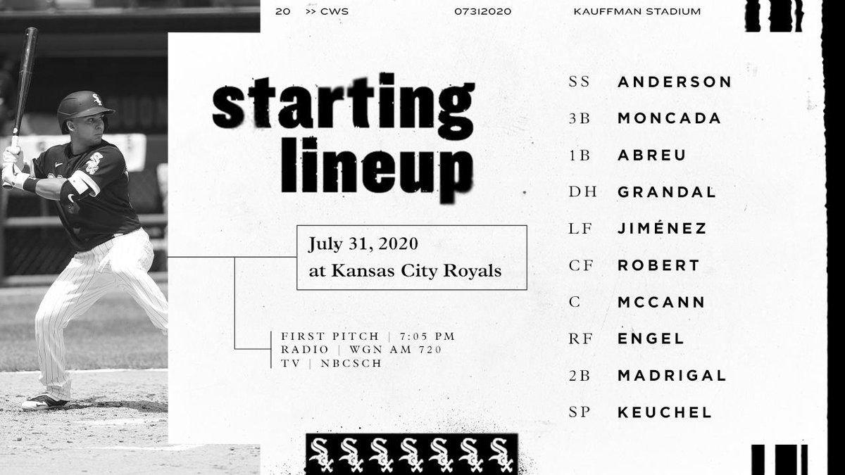 whitesox's tweet photo. .@NickMadrigal_3 makes his @MLB debut tonight at Kauffman Stadium! #ChangetheGame

⏰: 7:05 p.m.
📺: @NBCSChicago 
📱: MyTeams App https://t.co/wjWZ87DzSs 
📻: @WGNRadio https://t.co/6Rqj81hR7Q