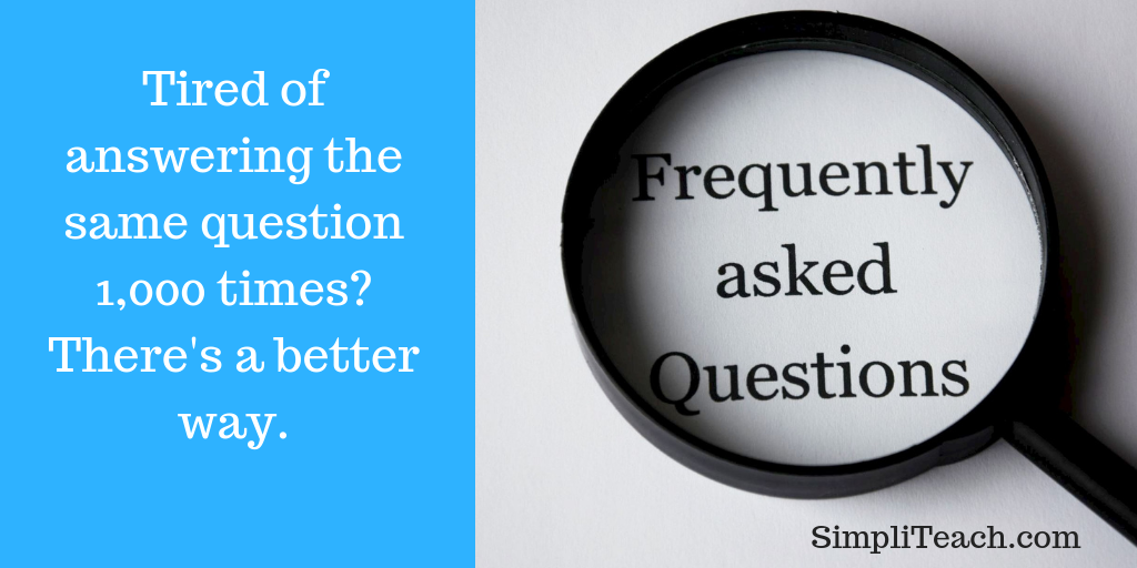 8 ways for online #teachers to keep it simple | 🍎 7. Set up a FAQ page. Your #students will return frequently for answers and information.