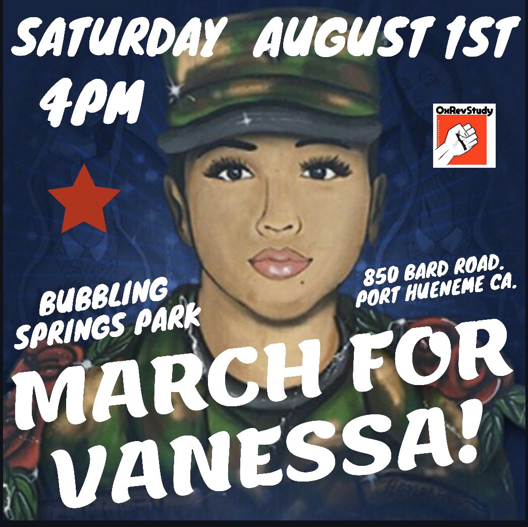 OxRevStudy's tweet image. Join us TOMORROW as we March for Vanessa Guillen. We demand that military recruiters and police get tf off our school campuses! No more preying on working class youth to die for the rich. #justiceforvanessaguillen