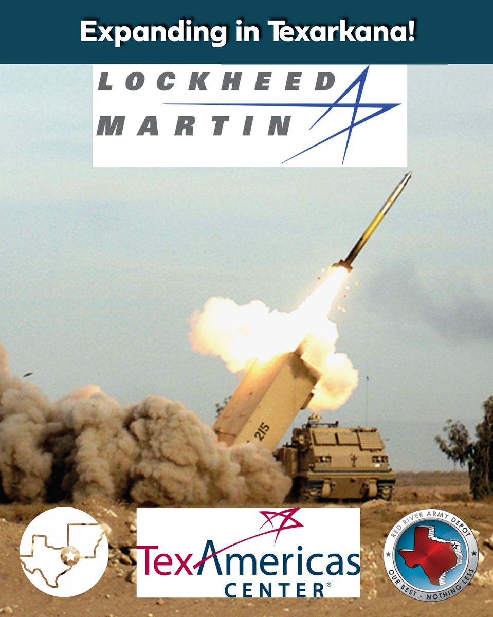 ARTXRedi's tweet photo. @LockheedMartin recently announced they will expand operations and add jobs @RRAD_TX . Thank you Lockheed for your decision to
#TAPintoTEXARKANA ‘s proud region of skilled American builders. Congrats TexAmericas Center! #texarkana #econdev #artxredi #nextlevel #gotxk https://t.co/8VlagzSM0a