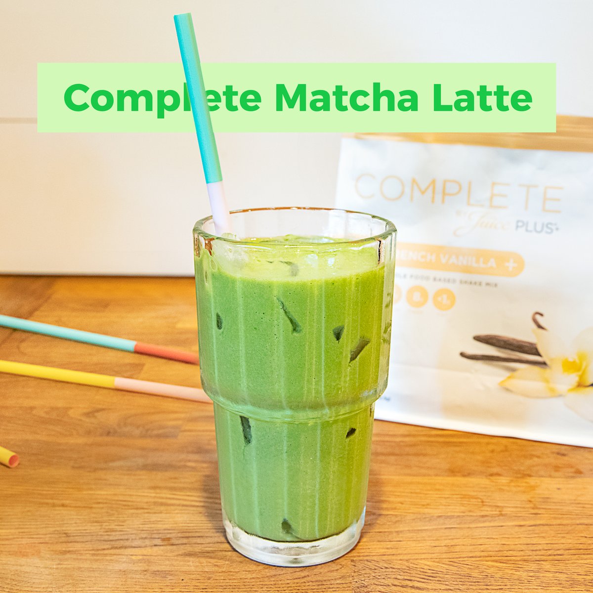 juiceplus's tweet photo. Nothing says #self-care like making yourself a latte. And this one combines the antioxidant power of #matcha with plant-based protein &amp; #prebiotics from Complete. Try it warm, over ice, or even blended! #Recipe here: https://t.co/lQoXvhESVE https://t.co/1YWmLqNtrX