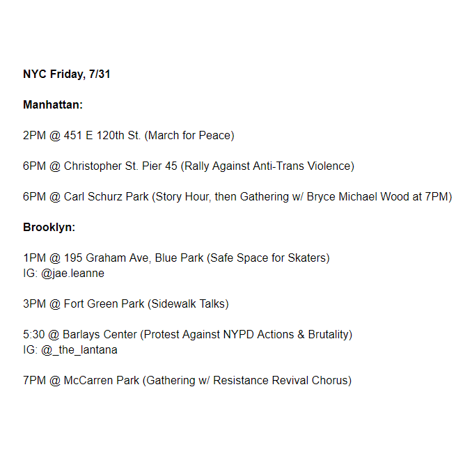 officialBLMNYC's tweet photo. 31 July Friday protest points for New York , Keep Going NYC we will get our rights again this time!
#BlackLivesMatter #GeorgeFloyd #Protests #NYC #thursdaymorning #DefundPolice #Portland #TomorrowIsAugust https://t.co/gG7KeEg4go