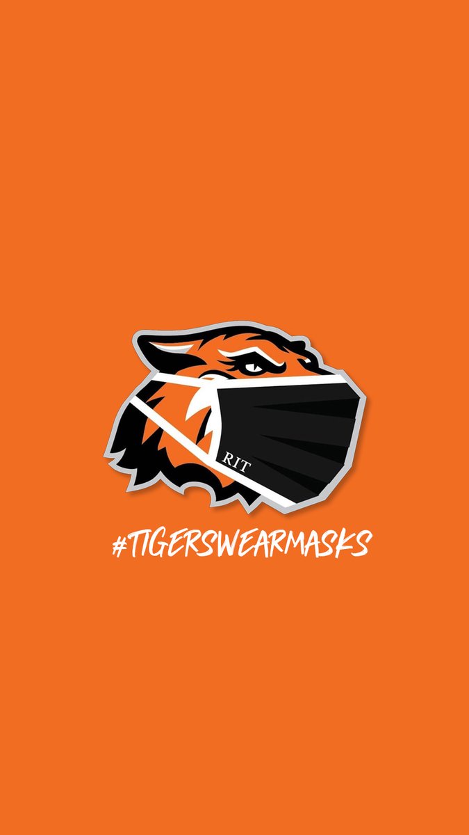 RITathletics's tweet photo. Heading into the weekend with a new phone background like - #TigersWearMasks https://t.co/CXbVzwvYYj