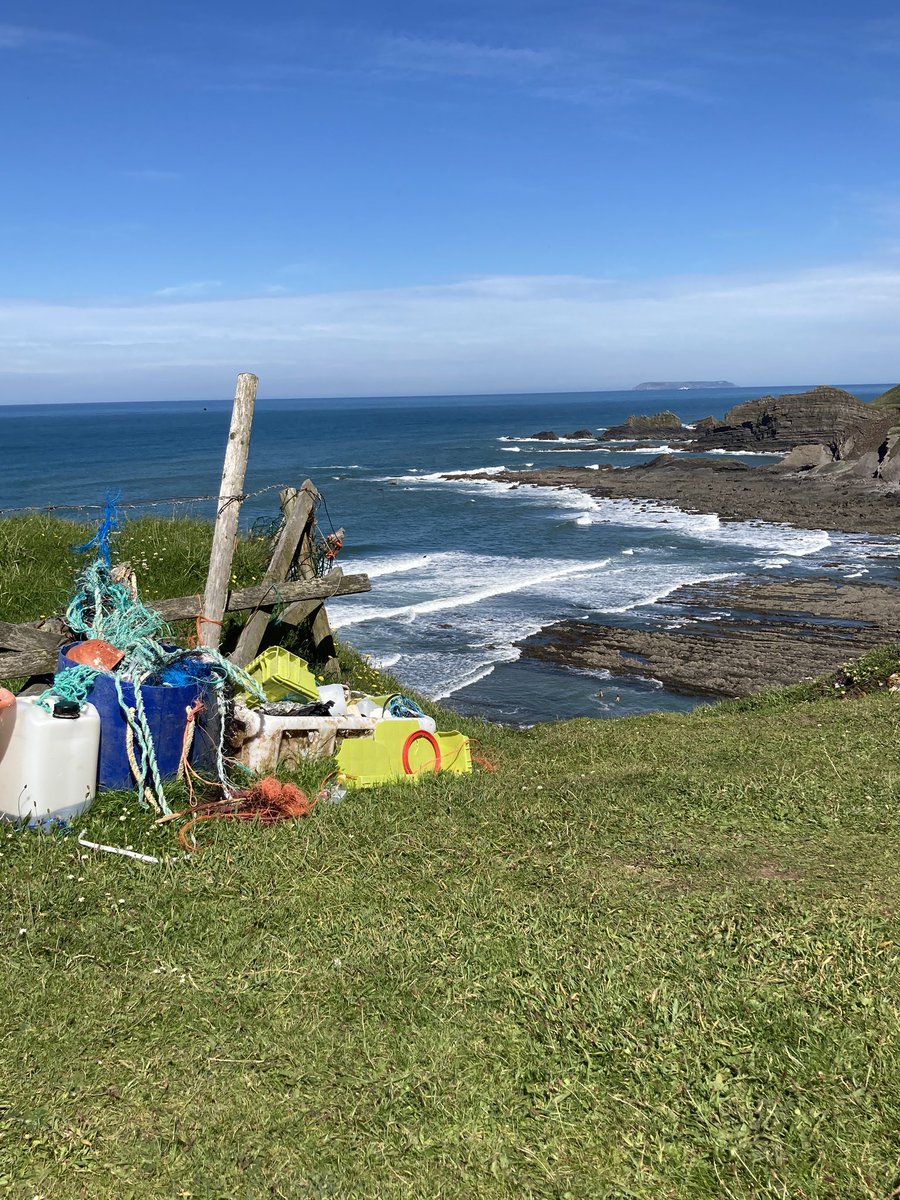 Just a small sample of plastic picked from tiny, rocky cove used by surfers near Clovelly North Devon, let’s all rethink our plastic usage 🤔