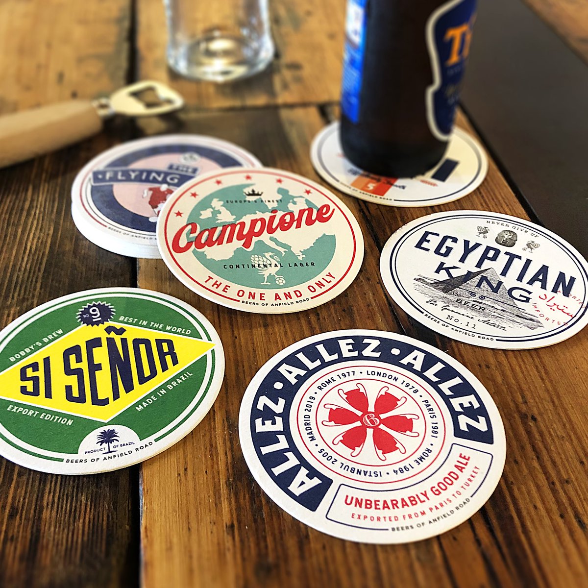 BeersofAnfield's tweet photo. New beer mat collection now available to buy. https://t.co/Gasix04kjV

#lfc #Liverpoolfc #YNWA #Liverpoolchampions #Unbearables https://t.co/W0CbixrkD7