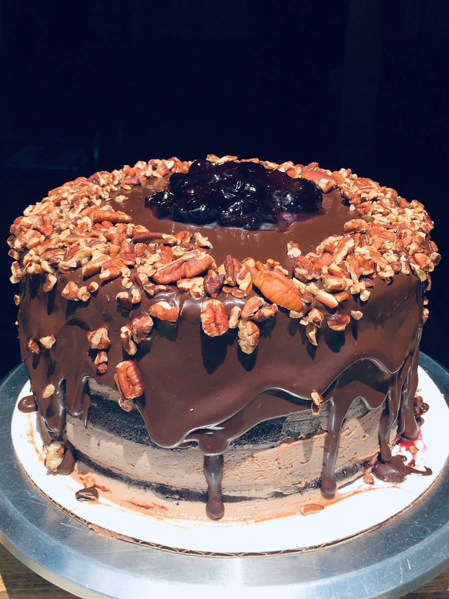 Holy guacamole...but it’s actually a cherry chocolate cake with pecans up at the shop now! We’re here till 6 tonight so act fast! #okcvegan #theloadedbowlokc #downtownokc #okcfarmersmarketdistrict