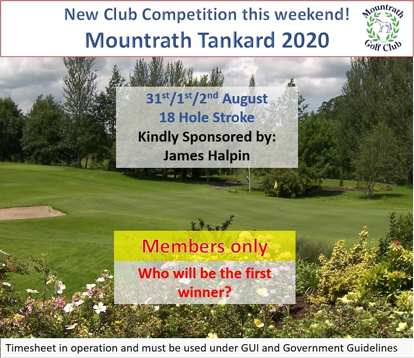 MountrathGolf's tweet photo. Reminder timesheet is still available for this weekend for all members and must be used. Open singles is on Monday 3rd August, timesheet is also available online. https://t.co/dXqohp606F