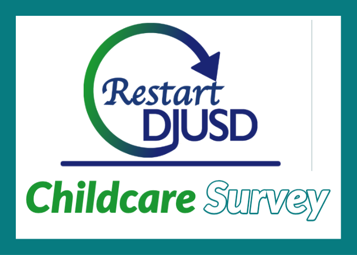 DJUSD's tweet photo. Given DJUSD’s plans to reopen in a 100% Distance Learning format, please let us know if you anticipate needing childcare during this time by completing the DJUSD Childcare Survey. Survey deadline is 5:00 p.m. on Wednesday, August 5. #RestartDJUSD https://t.co/HBgBiJqmEp https://t.co/hFsZ6u6Q87