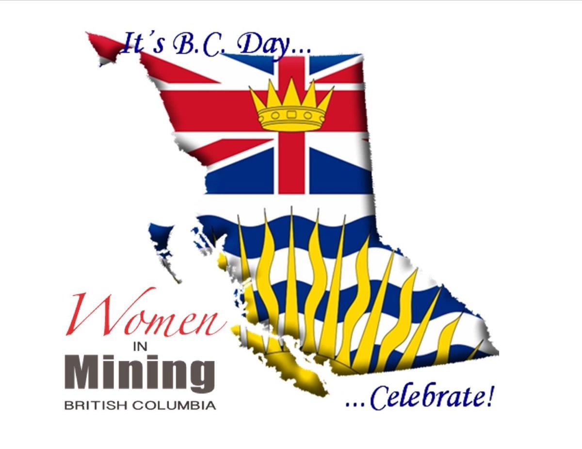 McmullanJolie's tweet photo. From all of us at Women in Mining BC have a fun and safe BC Day weekend. #wimbc #bcdayweekend #ame https://t.co/s5aZJOf1Ux