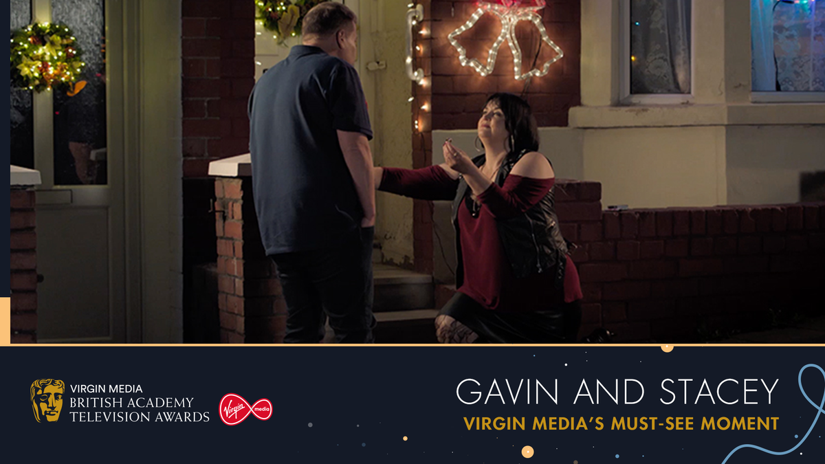 BAFTA (@bafta) on Twitter photo And now the award voted for by YOU, the <a href="/virginmedia/">Virgin Media β€οΈ</a> Must-See Moment. And the winner is... Gavin and Stacey for that unexpected proposal ππ΄σ §σ ’σ ·σ ¬σ ³σ Ώ
#VirginMediaBAFTAs #BAFTAs And now the award voted for by YOU, the <a href="/virginmedia/">Virgin Media β€οΈ</a> Must-See Moment. And the winner is... Gavin and Stacey for that unexpected proposal ππ΄σ §σ ’σ ·σ ¬σ ³σ Ώ
#VirginMediaBAFTAs #BAFTAs