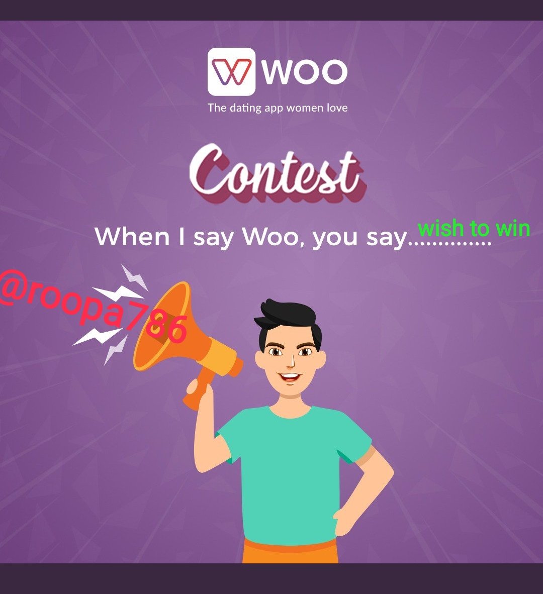 roopa786's tweet photo. @DateOnWoo 👉When I say Woo, You say "wish to win" 👍💗💗
#WooContest
#ContestAlert
@DateOnWoo 
Join @Smiley_Bharati @Hemmy04 @27_vins @pratishtha1001 @Tuaa47 @poojageeja @Meenusettu https://t.co/5FlUzyaPFD