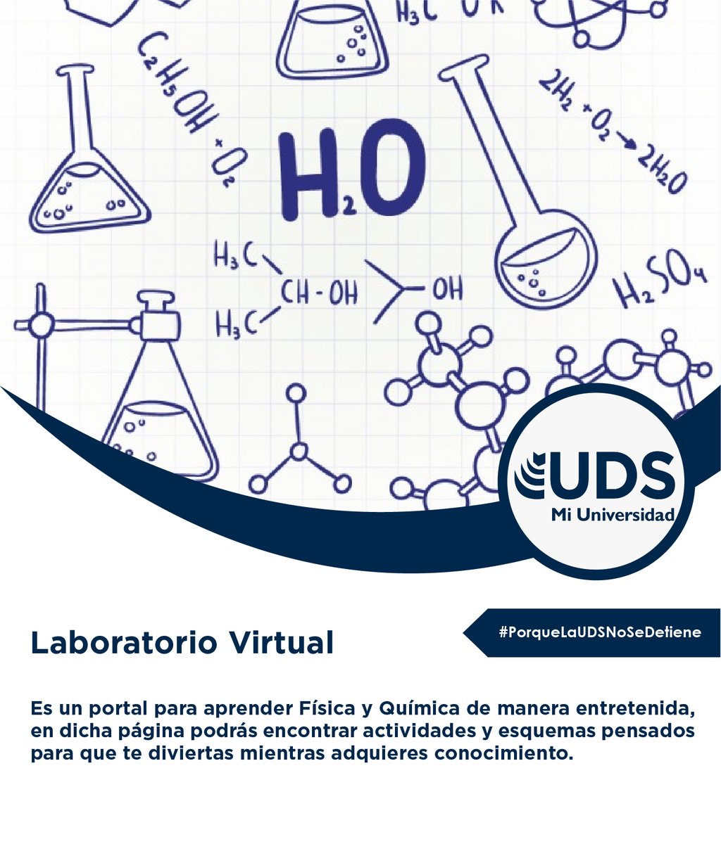 #PorqueLaUDSNoSeDetiene 🐾💙

Es un portal para aprender Física y Química de manera entretenida, en dicha página podrás encontrar actividades y esquemas pensados para que te diviertas mientras adquieres conocimiento. 🧪⚗

#UDSMiUniversidad #Educación