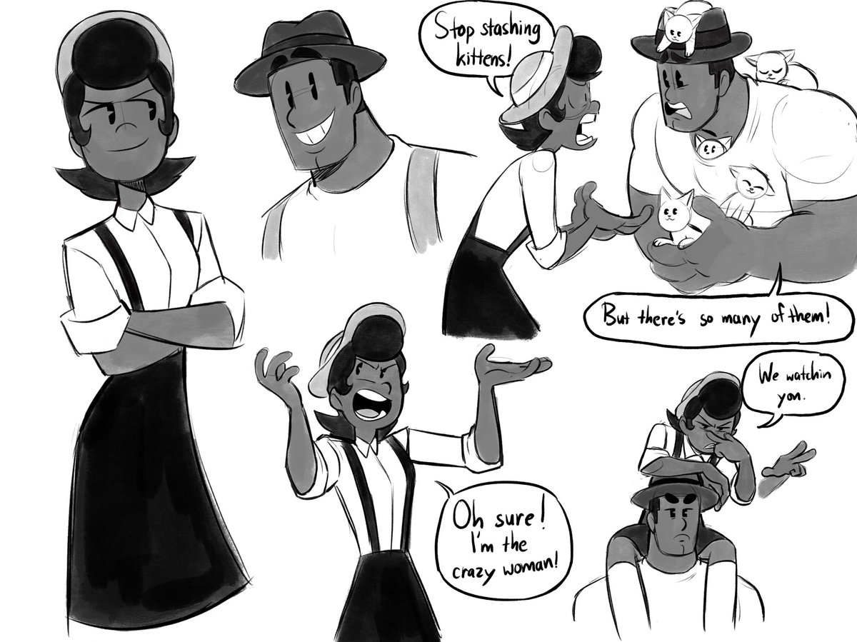 Doodles of my favorite sibling pair, with out of context dialogue. 